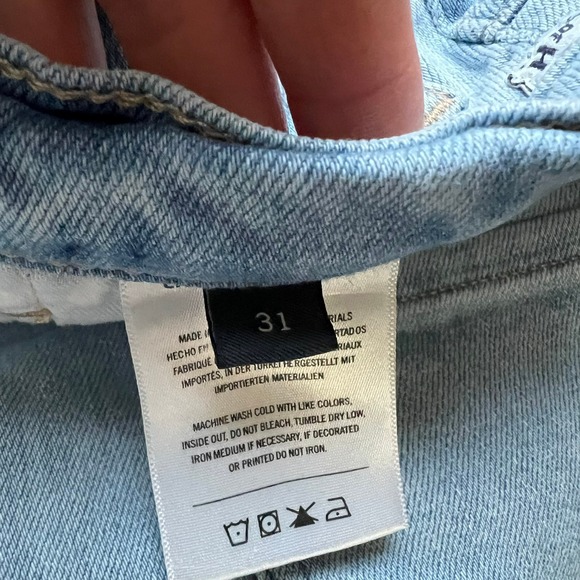 Citizens of Humanity Lyra Wide Leg High Rise Light Wash Raw Hem Jeans 31 Cropped - Picture 6 of 10